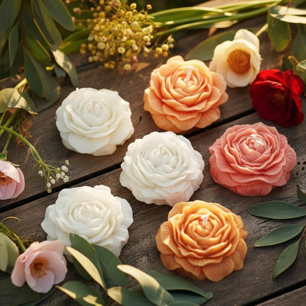 Pastel flower candles