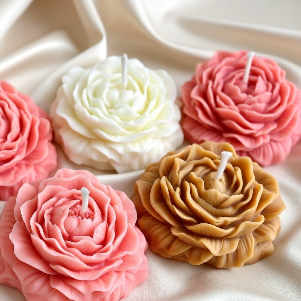 Rose-shaped candles