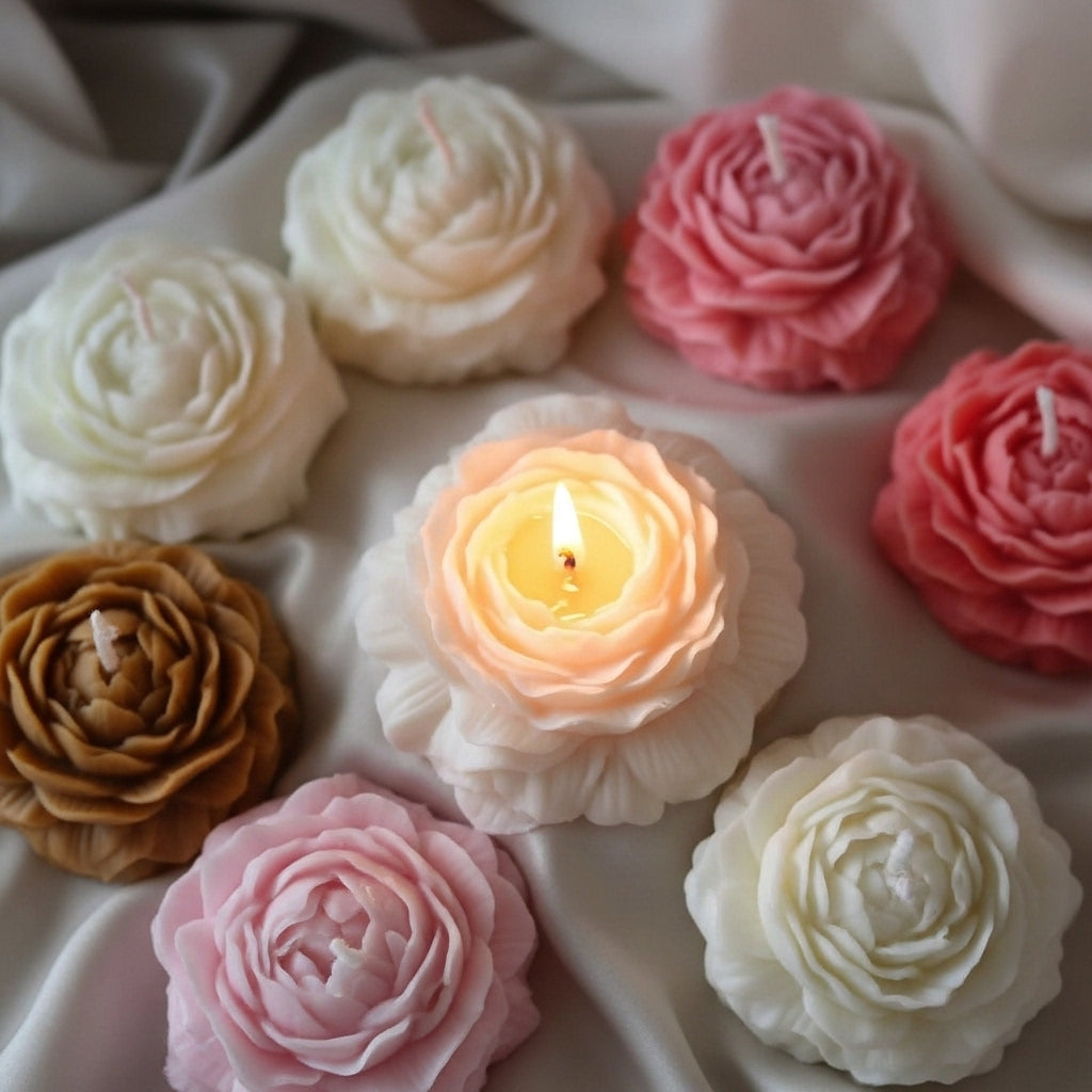 Elegant floral candles